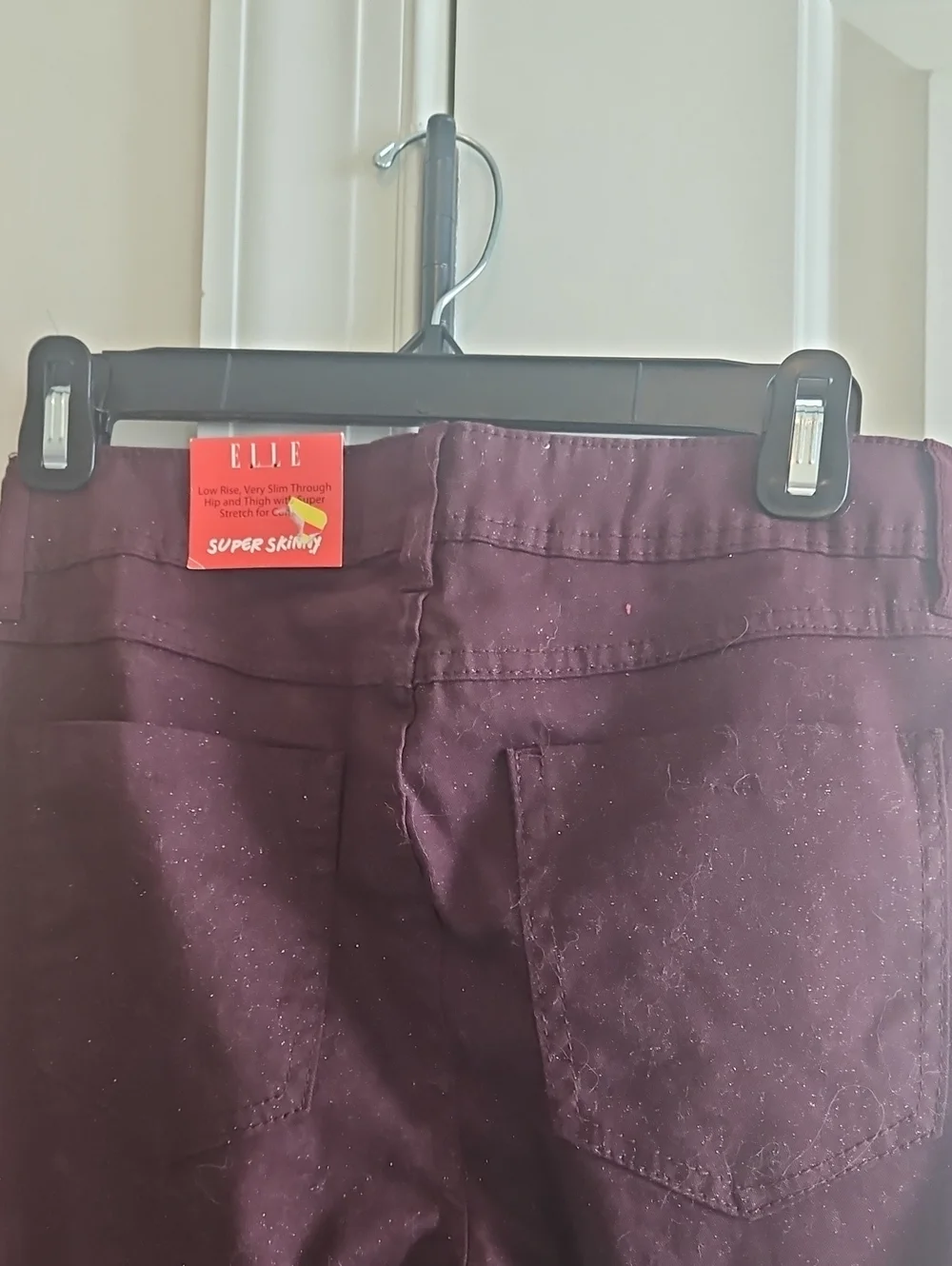 nwt womens sz 8 elle super skinny wine / silver specs denim jeans